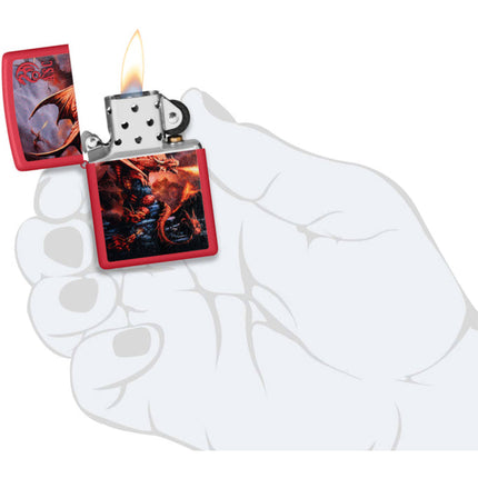 Zippo Lighter: Anne Stokes Fire Dragon Design Red | 46690