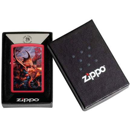 Zippo Lighter: Anne Stokes Fire Dragon Design Red | 46690