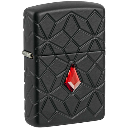 Zippo Lighter: Armor MultiCut Diamond Pattern Design Black Matte | 46756