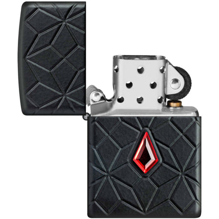 Zippo Lighter: Armor MultiCut Diamond Pattern Design Black Matte | 46756