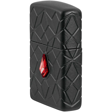 Zippo Lighter: Armor MultiCut Diamond Pattern Design Black Matte | 46756