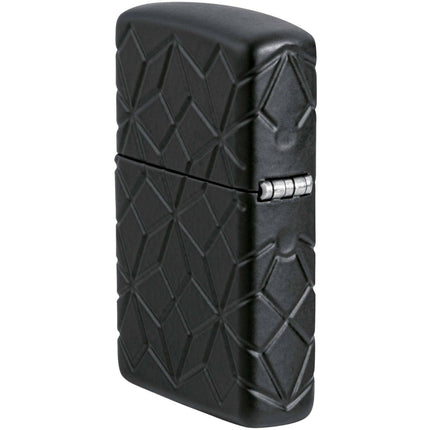 Zippo Lighter: Armor MultiCut Diamond Pattern Design Black Matte | 46756
