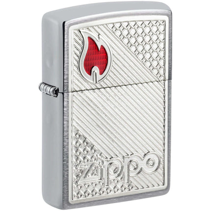 Zippo Lighter: Tiles Emblem Flame Design | 48126