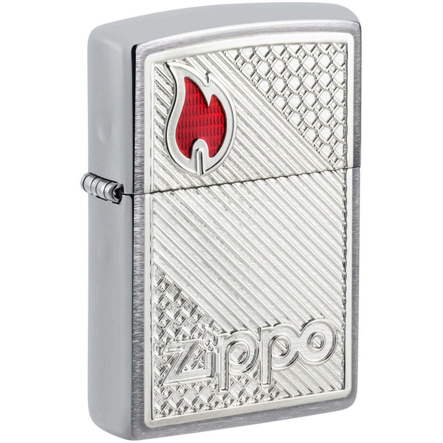 Zippo Lighter: Tiles Emblem Flame Design | 48126