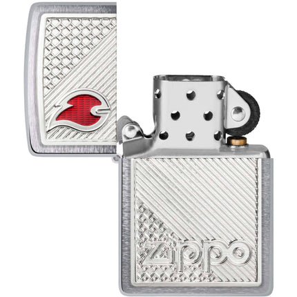Zippo Lighter: Tiles Emblem Flame Design | 48126