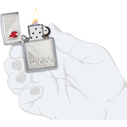 Zippo Lighter: Tiles Emblem Flame Design | 48126