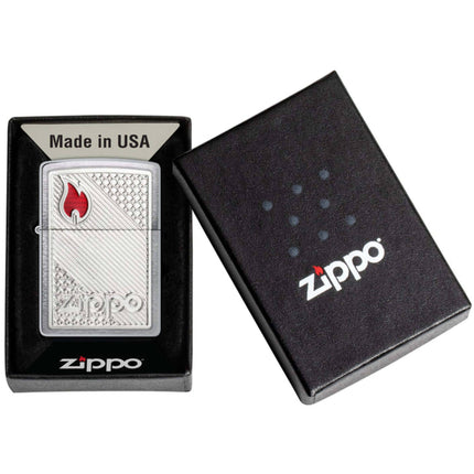 Zippo Lighter: Tiles Emblem Flame Design | 48126