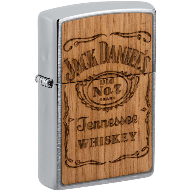 Zippo Lighter: Jack Daniel's® Woodchuck Emblem Brushed Chrome | 48392