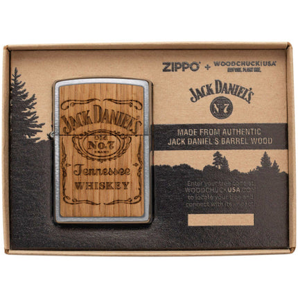 Zippo Lighter: Jack Daniel's® Woodchuck Emblem Brushed Chrome | 48392