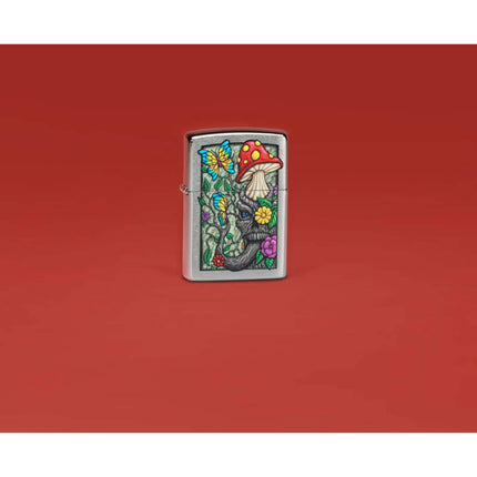 Zippo Lighter: Freaky Nature Design Brushed Chrome | 48635