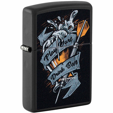 Zippo Lighter: Dart Beer Design Black Matte | 48679