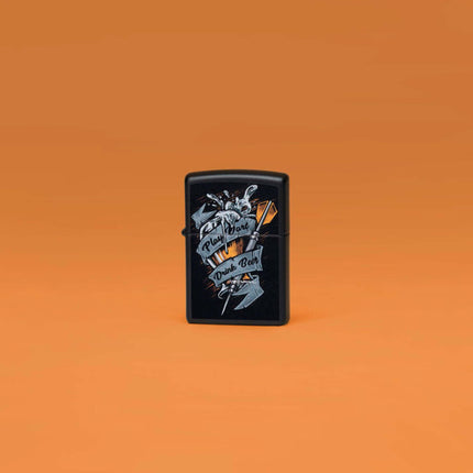 Zippo Lighter: Dart Beer Design Black Matte | 48679