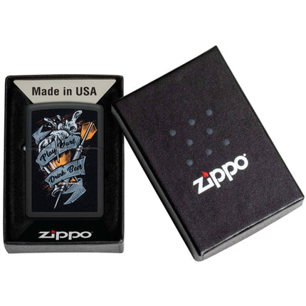 Zippo Lighter: Dart Beer Design Black Matte | 48679