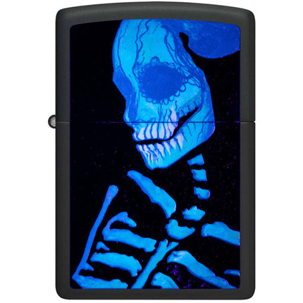 Zippo Lighter: Sugar Skeleton Design Black Matte | 48761