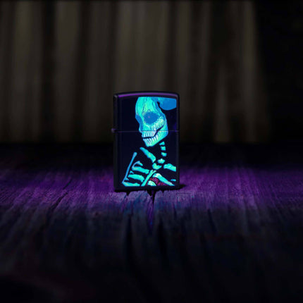 Zippo Lighter: Sugar Skeleton Design Black Matte | 48761