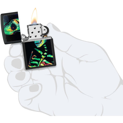 Zippo Lighter: Sugar Skeleton Design Black Matte | 48761