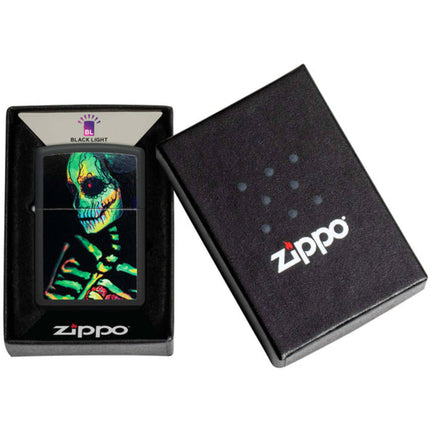 Zippo Lighter: Sugar Skeleton Design Black Matte | 48761