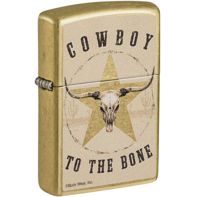 Zippo Lighter: Buck Wear Cowboy To The Bone Design | 48937