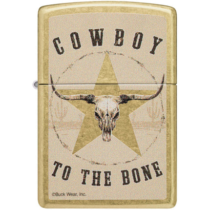 Zippo Lighter: Buck Wear Cowboy To The Bone Design | 48937