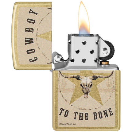 Zippo Lighter: Buck Wear Cowboy To The Bone Design | 48937