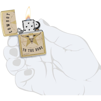 Zippo Lighter: Buck Wear Cowboy To The Bone Design | 48937