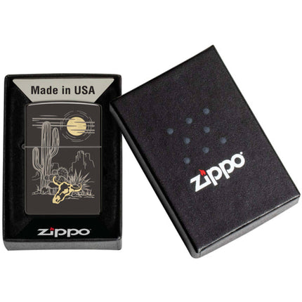 Zippo Lighter: Western Design High Polish Black Finish | 48968