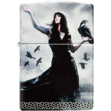 Zippo Lighter: Mazzi Lady with Ravens Design 540 Color | 48969
