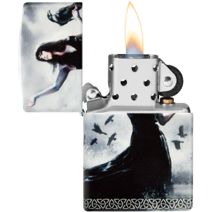 Zippo Lighter: Mazzi Lady with Ravens Design 540 Color | 48969