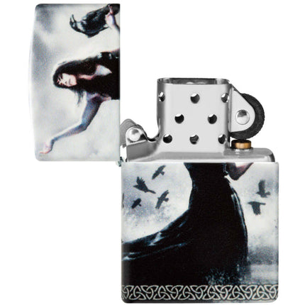 Zippo Lighter: Mazzi Lady with Ravens Design 540 Color | 48969