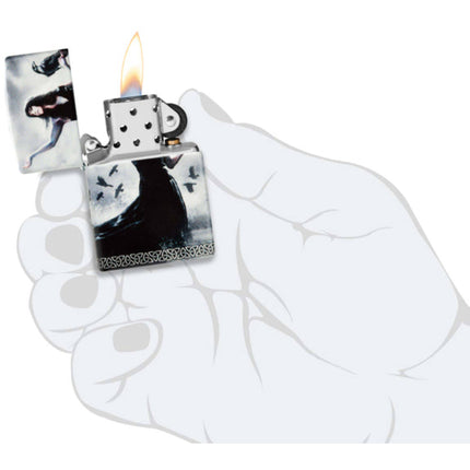 Zippo Lighter: Mazzi Lady with Ravens Design 540 Color | 48969