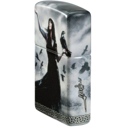 Zippo Lighter: Mazzi Lady with Ravens Design 540 Color | 48969