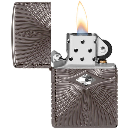Zippo Lighter: Armor MultiCut Pattern Design with Crystal Black Ice | 49291
