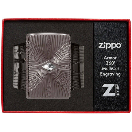 Zippo Lighter: Armor MultiCut Pattern Design with Crystal Black Ice | 49291