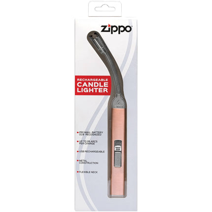 Zippo Lighter: Rose Gold Finish Metal Windproof Arc Rechargeable Candle | 121573
