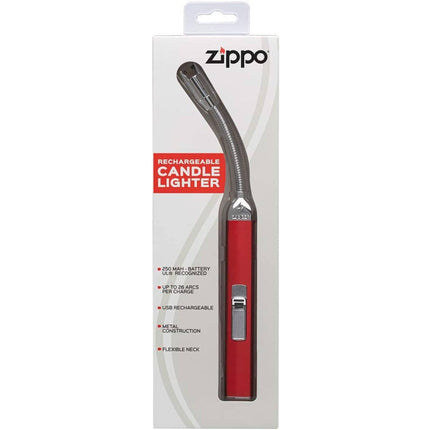 Zippo Lighter: Candy Apple Red Finish Windproof Arc Rechargeable Candle | 121651