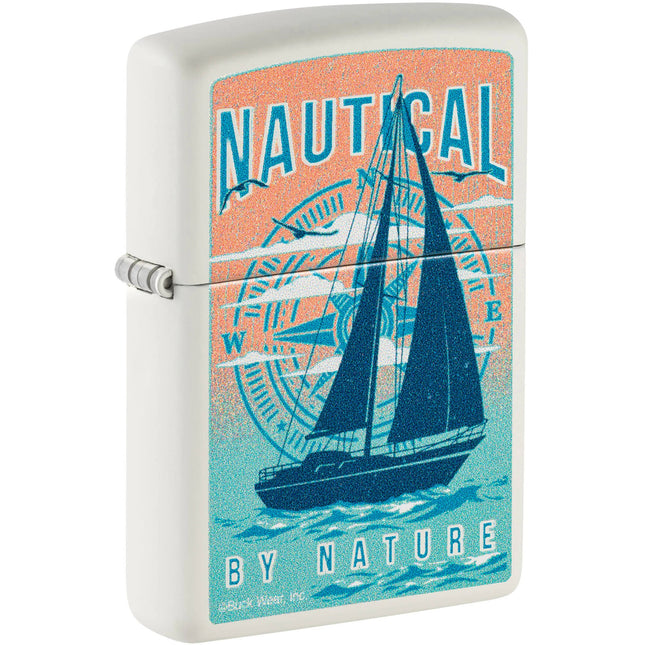 Zippo Windproof Lighter - Buck Wear Serene Color Image Design White Matte | 46150