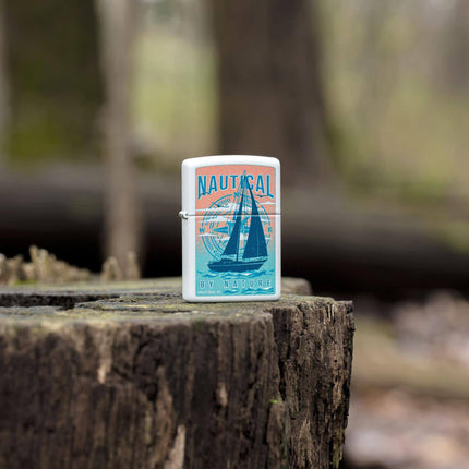 Zippo Windproof Lighter - Buck Wear Serene Color Image Design White Matte | 46150