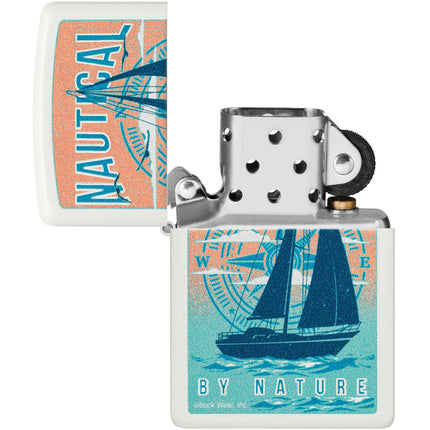 Zippo Windproof Lighter - Buck Wear Serene Color Image Design White Matte | 46150