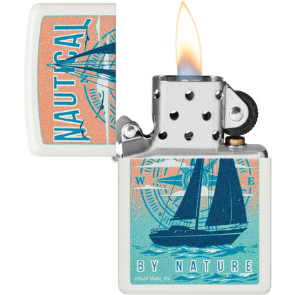 Zippo Windproof Lighter - Buck Wear Serene Color Image Design White Matte | 46150