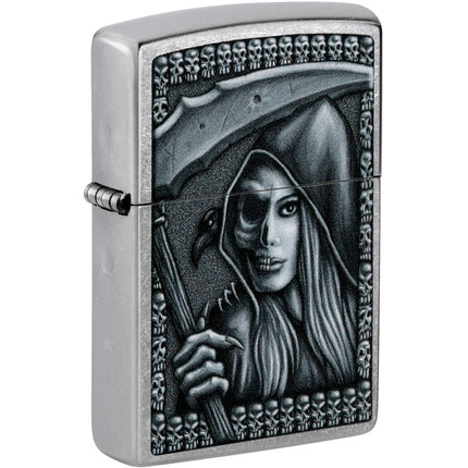 Zippo Lighter: Grim Beauty Design Classic Street Chrome | 46151