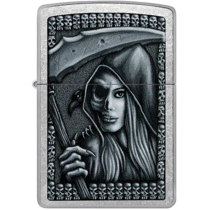 Zippo Lighter: Grim Beauty Design Classic Street Chrome | 46151