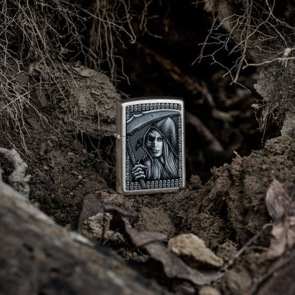 Zippo Lighter: Grim Beauty Design Classic Street Chrome | 46151