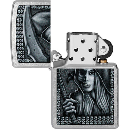 Zippo Lighter: Grim Beauty Design Classic Street Chrome | 46151