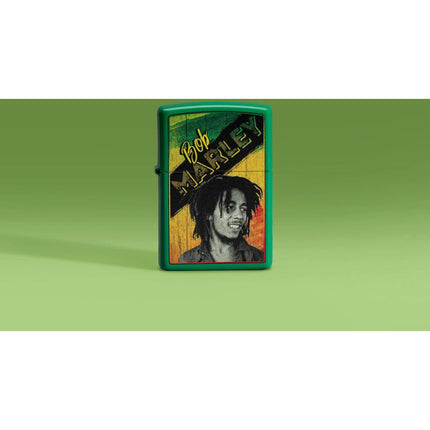 Zippo Lighter: Grass Green Matte Bob Marley | 46152