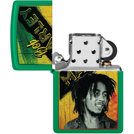 Zippo Lighter: Grass Green Matte Bob Marley | 46152