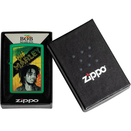 Zippo Lighter: Grass Green Matte Bob Marley | 46152