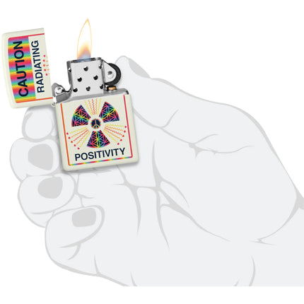 Zippo Lighter: Glowing Positivity Design Glow-in-the-Dark Finish | 46243