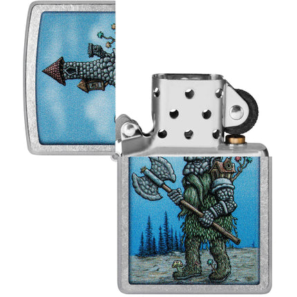 Zippo Lighter: Castle Troll Design Classic Street Chrome Finish | 46246