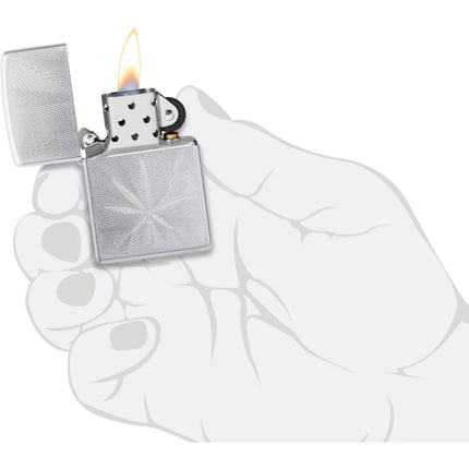 Zippo Lighter: Cannabis Leaf Design Satin Chrome | 46256