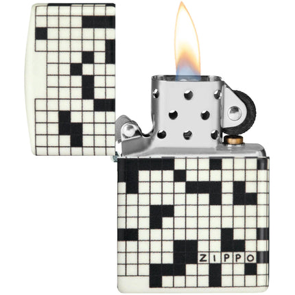 Zippo Windproof Lighter - Crossword Inspired Design Glow-in-the-Dark Finish | 46285